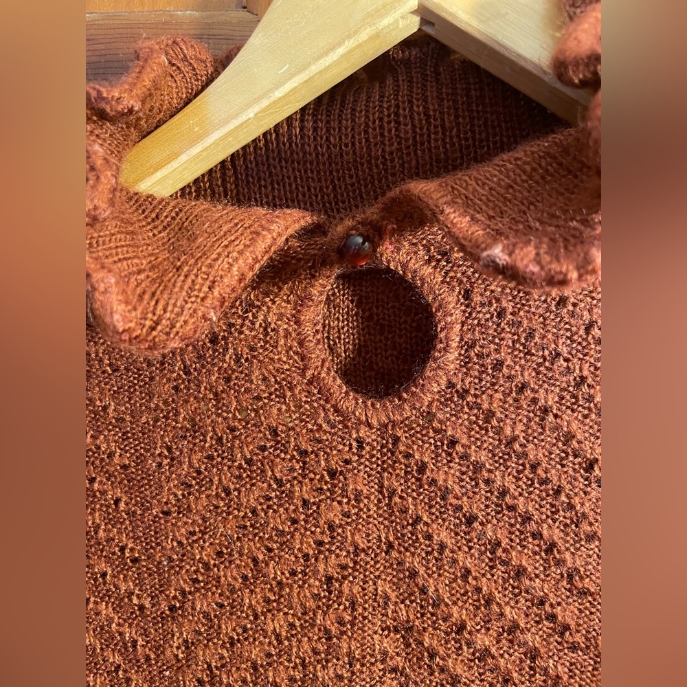 Burgundy Ruffle Neck Sweater - Picture 4 of 7
